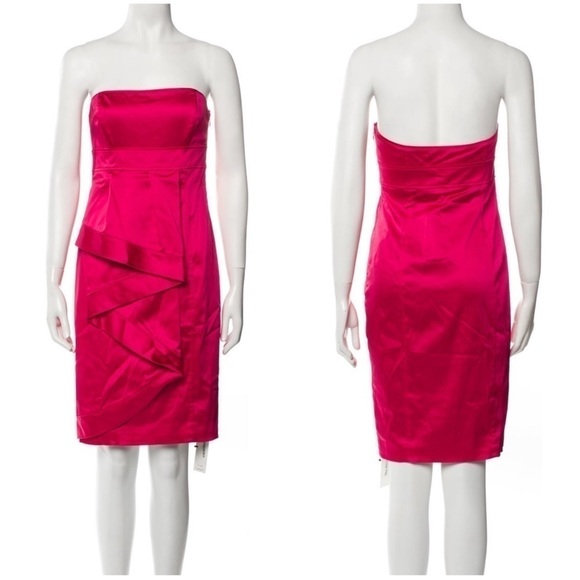 New Ted Baker Bight Pink Strapless/Straps Mini Dress, Size Ted 2 US 4 - Picture 1 of 7